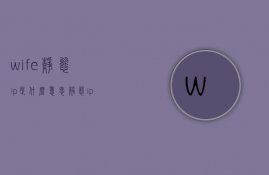 wife静态ip是什么意思（静态ip什么意思）