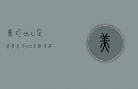 美的eco是什么  美的eco是什么模式