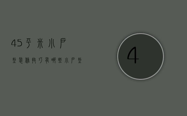 45平米小户型装修技巧有哪些  小户型的风格