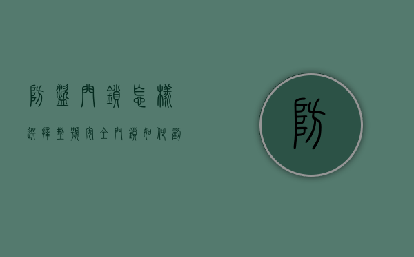 防盗门锁怎样选择型号（安全门锁如何划分、选购？这么高级的产品你还不知道？）