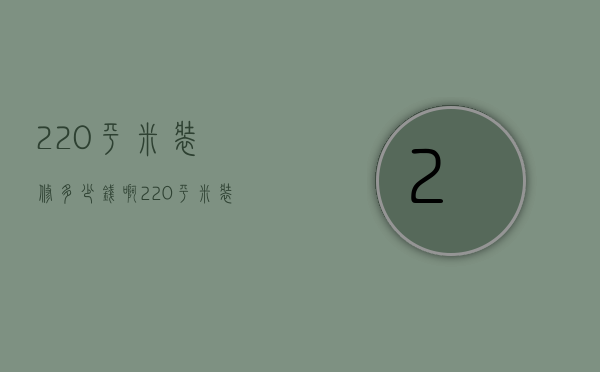 220平米装修多少钱啊（220平米装修预算 220平米如何装修）