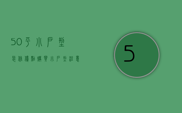 50平小户型装修优点 购买小户型注意什么