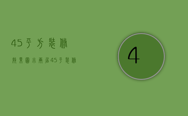 45平方装修效果图小两居（45平装修有哪些方法   45平装修注意什么）