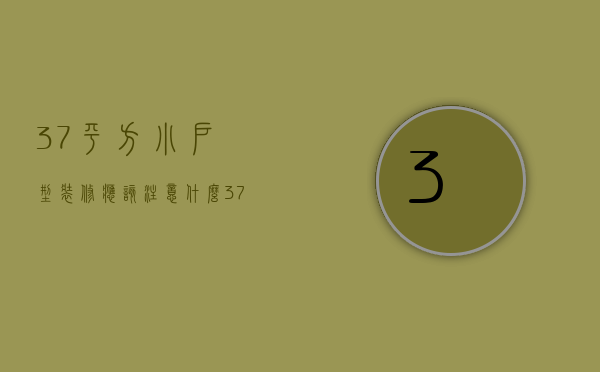 37平方小户型装修应该注意什么   37平方小户型装修应该怎样设计