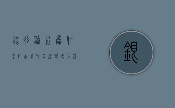 银行流水为什么打不出来怎么办  银行流水为什么今天的交易打不出来?