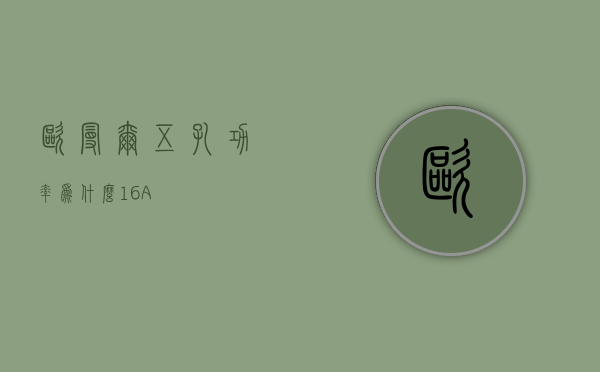 欧曼尔五孔功率为什么16A  