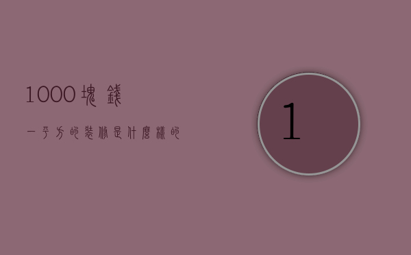 1000块钱一平方的装修是什么样的（100平普通装修多少钱 普通住宅和非普通的区别）