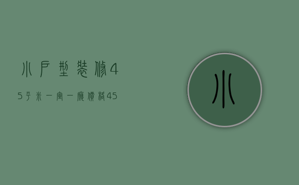 小户型装修45平米一室一厅价格（45平米小户型装修设计 45平米小户型装修注意事项有哪些）