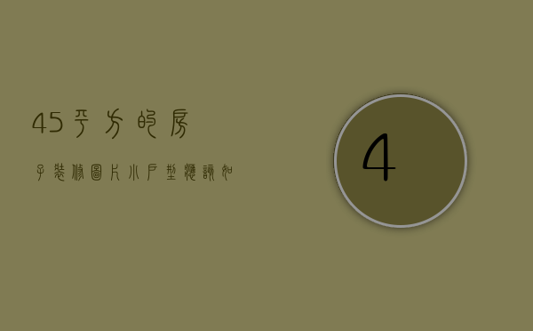 45平方的房子装修图片 小户型应该如何装修