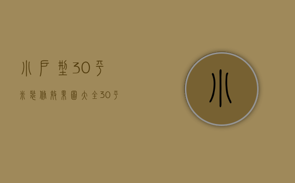 小户型30平米装修效果图大全（30平小户型装修实例技巧 小户型装修禁忌）