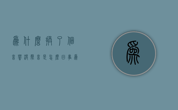 为什么换了个音响没声音是怎么回事  为什么换了个音响没声音是怎么回事儿