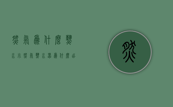 燃气为什么热水小  燃气热水器为什么出热水很小