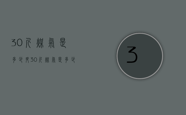 30斤煤气是多少升  30斤煤气是多少升气