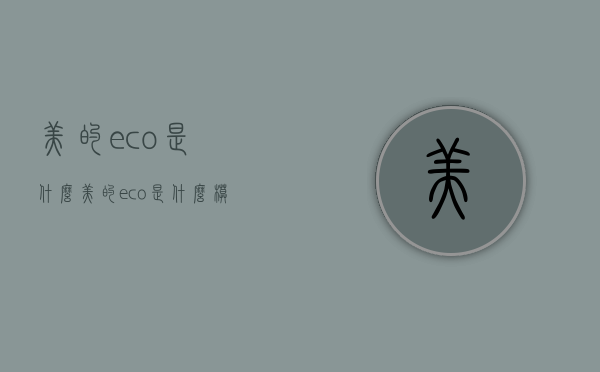 美的eco是什么  美的eco是什么模式