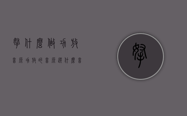 拿什么做功放音源  功放的音源选什么音源