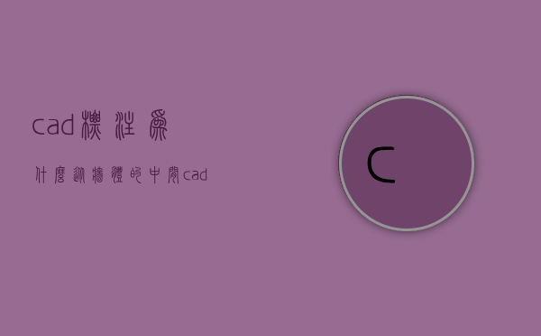 cad标注为什么从墙体的中间  cad标注为什么从墙体的中间开始