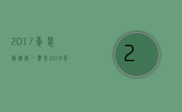 2023年装修价格一览表（2023年装修一套房子多少钱）