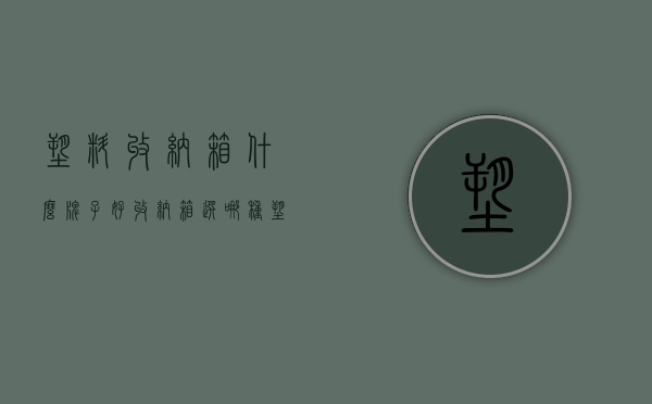 塑料收纳箱什么牌子好（收纳箱选哪种塑料好）